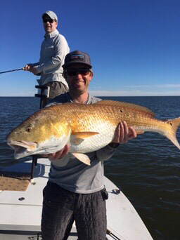 A huge redfish in Louisiana while charter fishing with redfish dynasty 